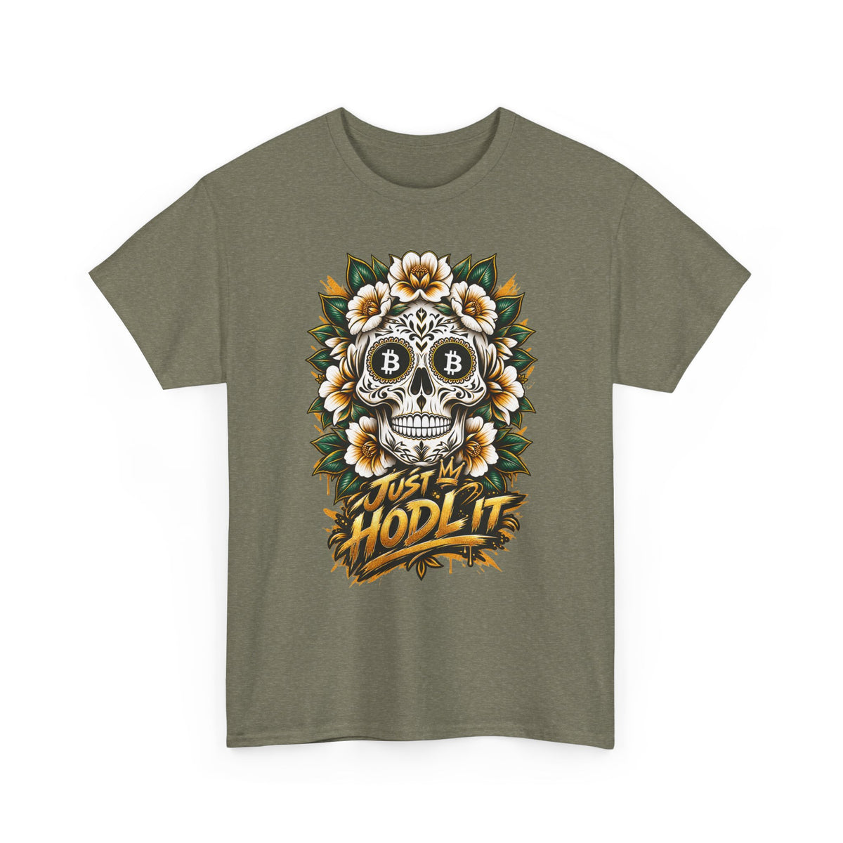 Bitcoin Sugar Skull T-Shirt | HODL Crypto Skull Tee