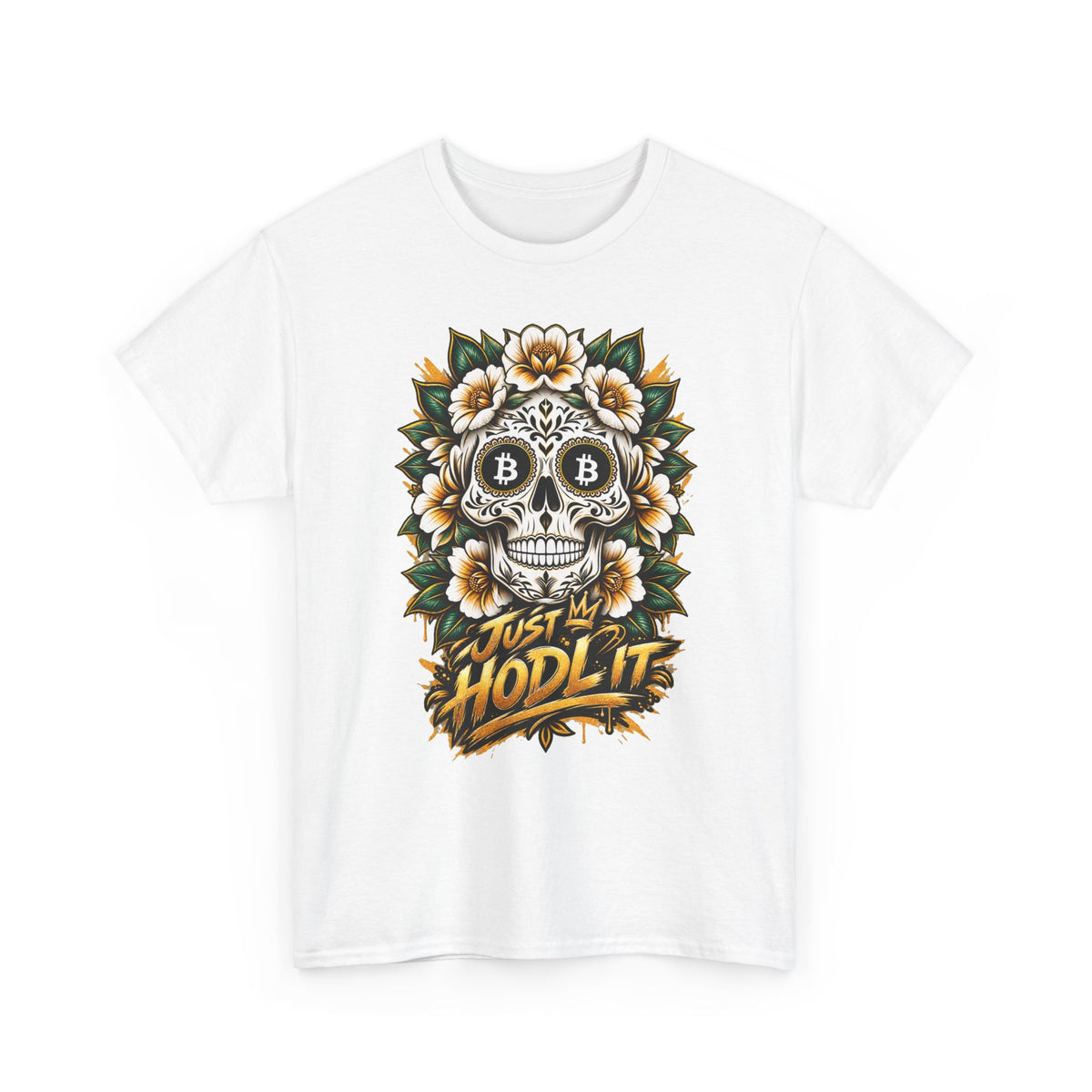 Bitcoin Sugar Skull T-Shirt | HODL Crypto Skull Tee