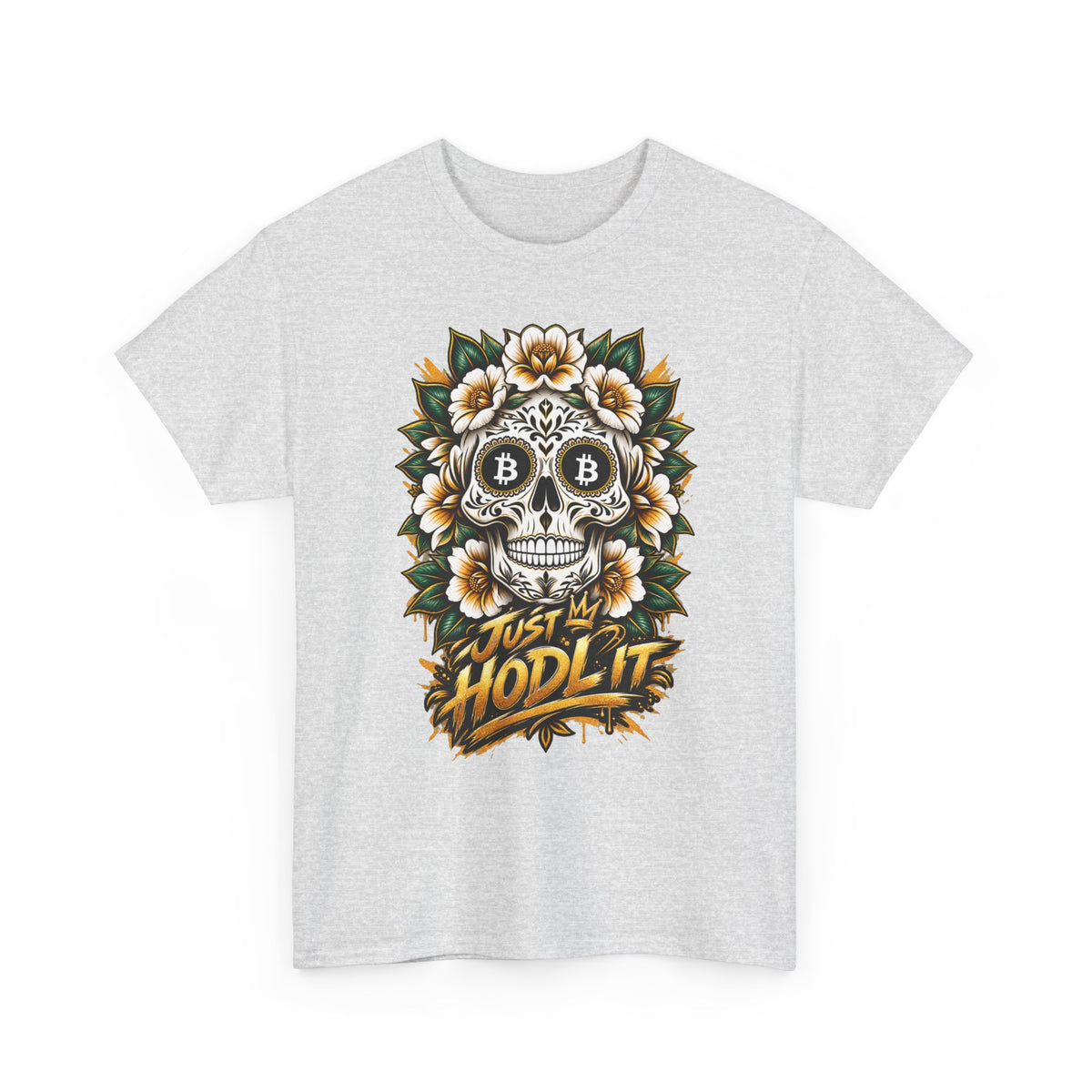 Bitcoin Sugar Skull T-Shirt | HODL Crypto Skull Tee