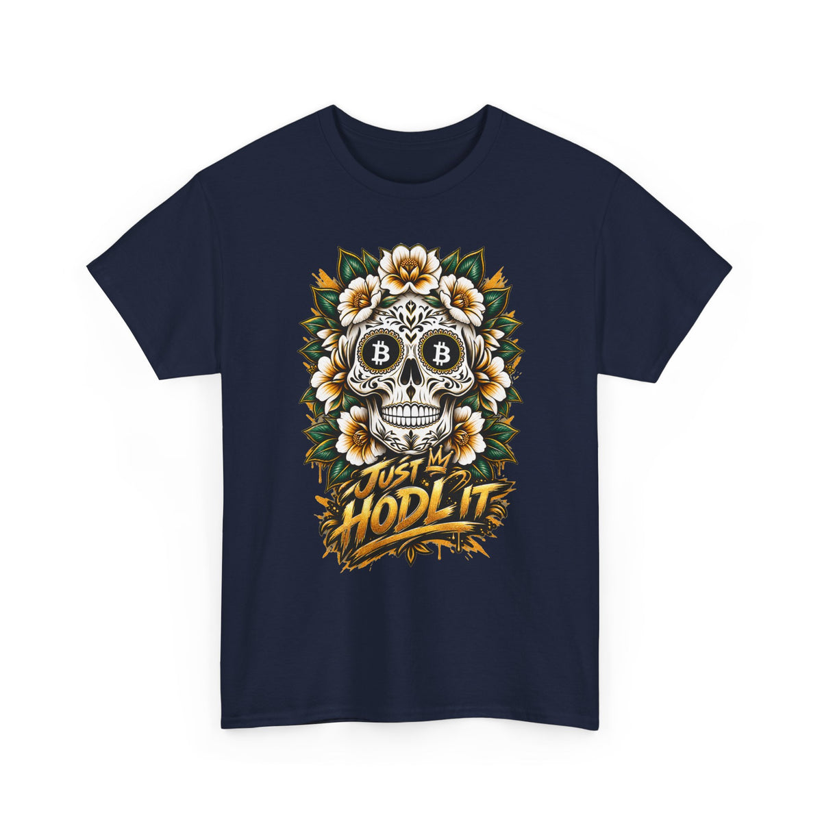 Bitcoin Sugar Skull T-Shirt | HODL Crypto Skull Tee