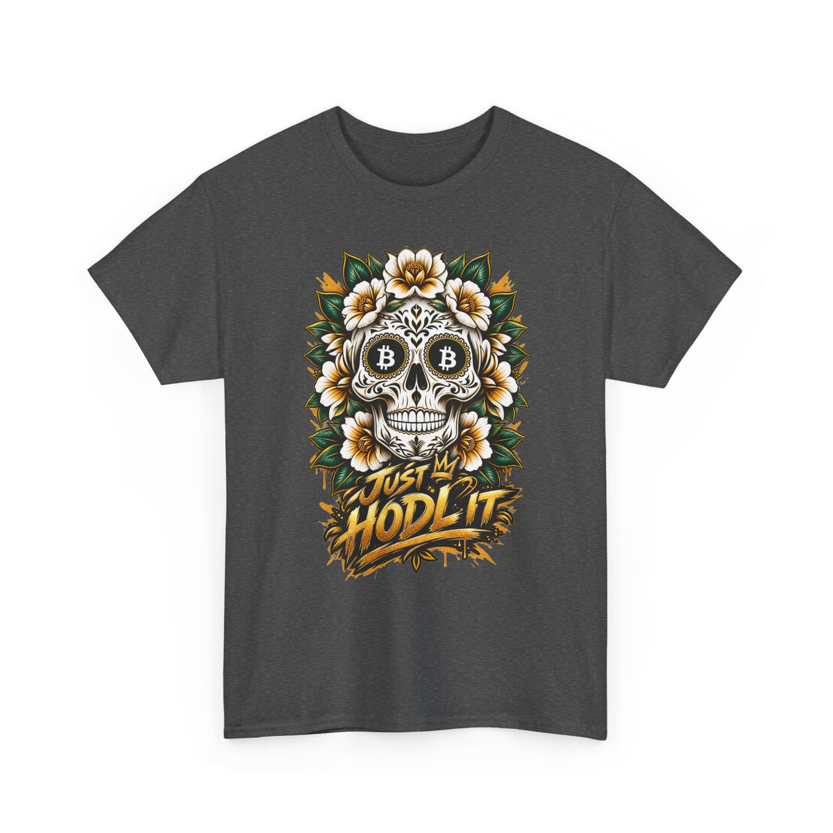 Bitcoin Sugar Skull T-Shirt | HODL Crypto Skull Tee