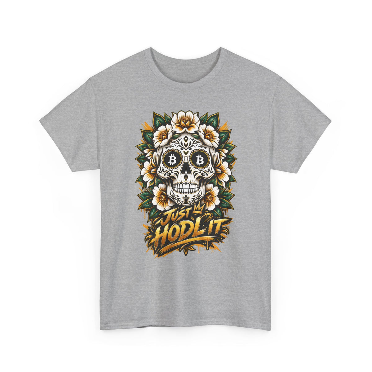 Bitcoin Sugar Skull T-Shirt | HODL Crypto Skull Tee
