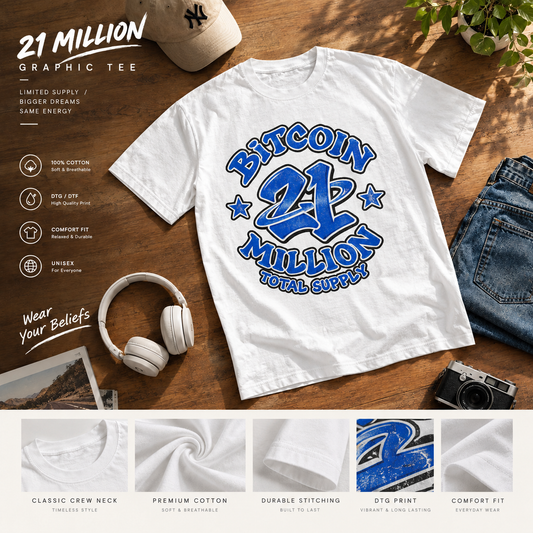21 Million Bitcoin Crypto Graphic T-Shirt