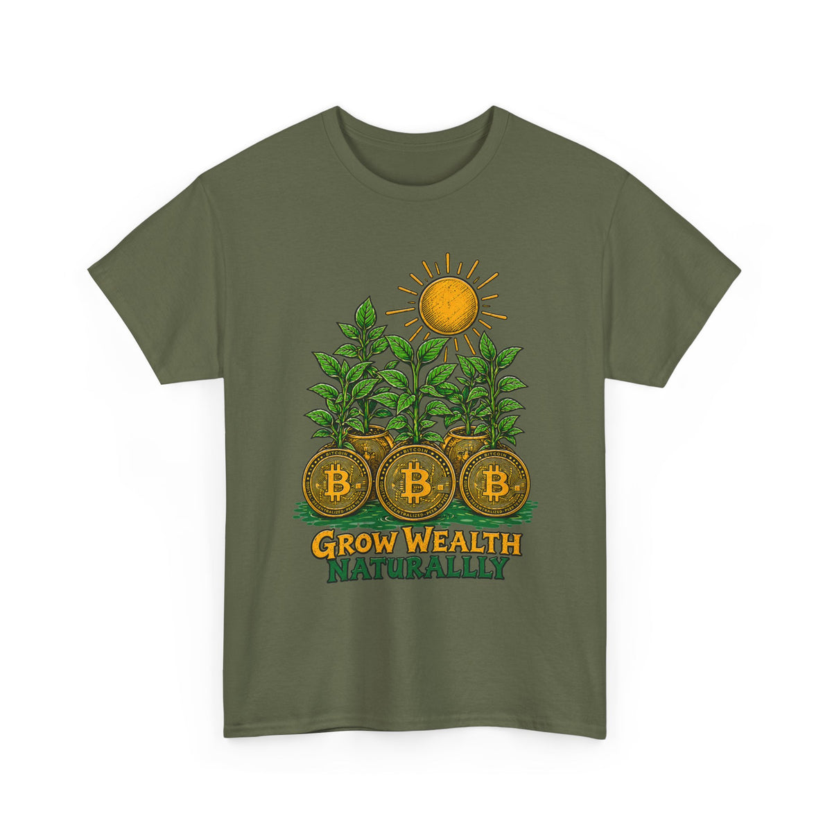 Bitcoin Grow Wealth Naturally T-Shirt
