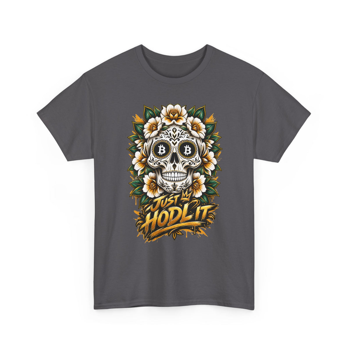 Bitcoin Sugar Skull T-Shirt | HODL Crypto Skull Tee